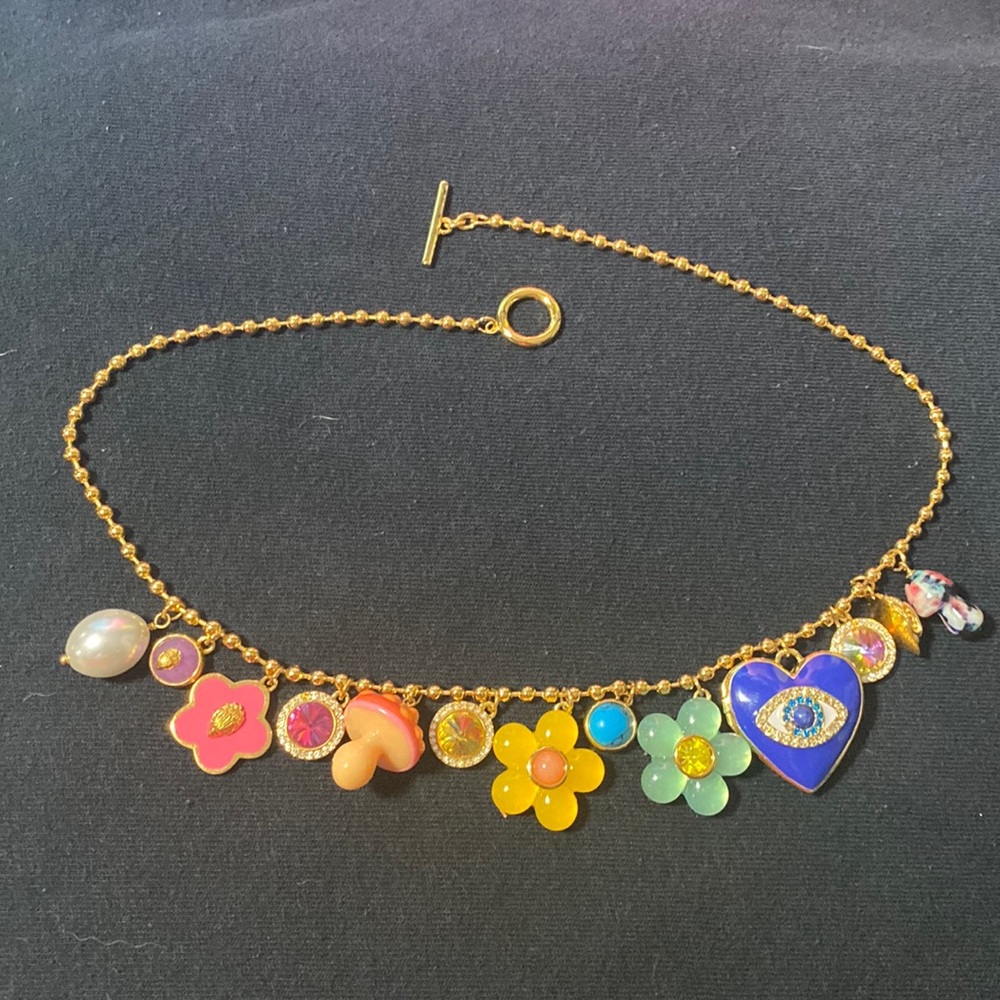 Statement necklace charms and locket
